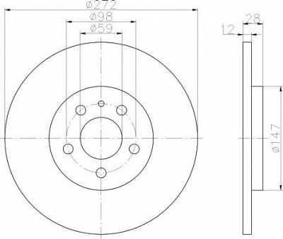 HELLA PAGID 8dd355109151 -  Тормозной диск